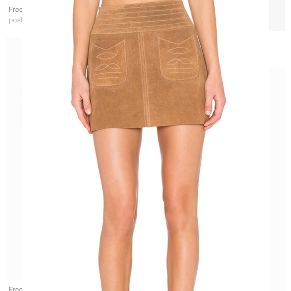 Free People suede Modern Love skirt in tan